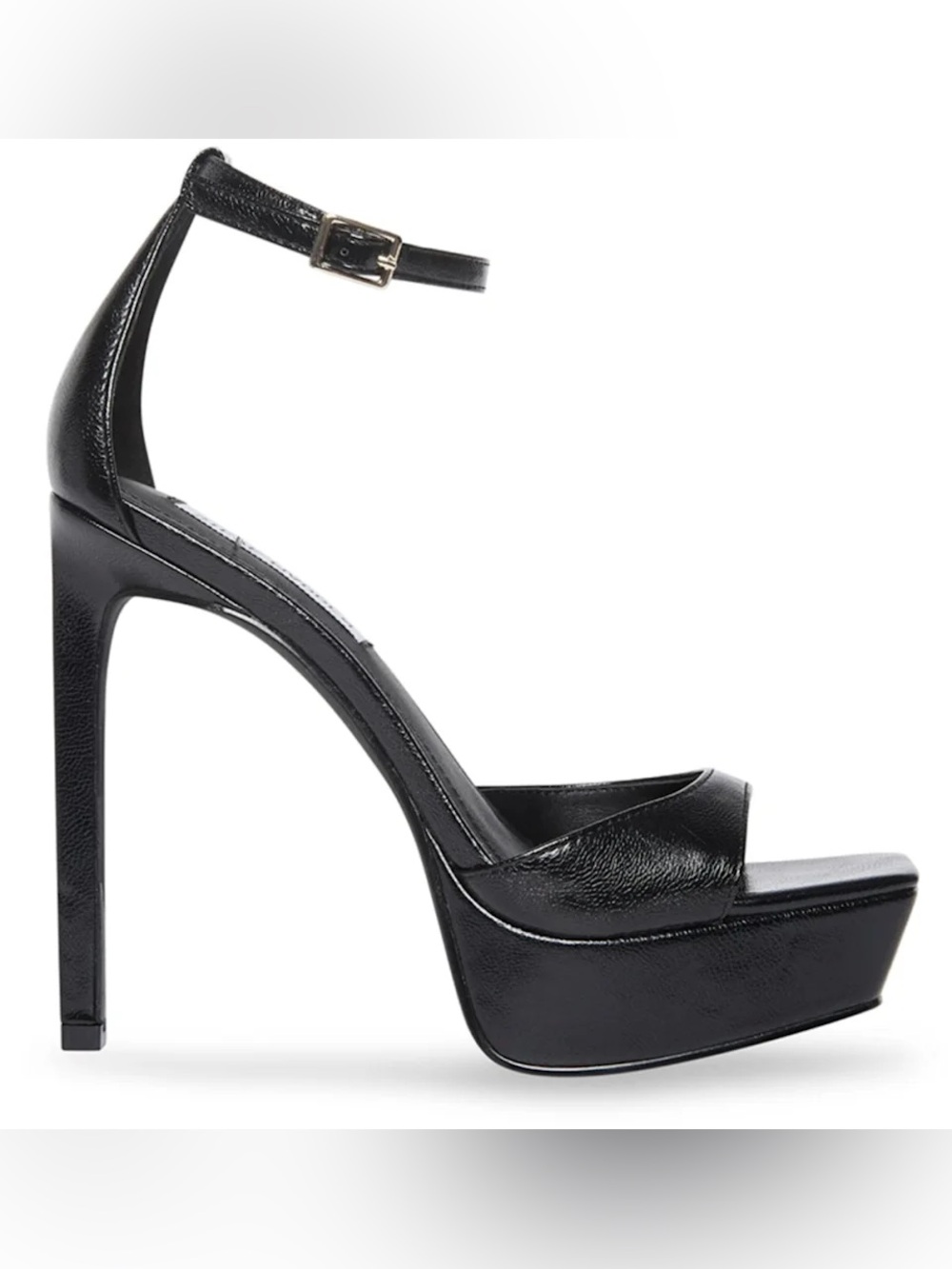 Steve Madden Scorch Black Platform Ankle-Strap Stiletto Heels